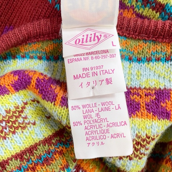 Oilily Multicolor Cozy Apres Ski Cardigan Sweater Size Large - Picture 8 of 9